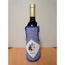 Carregar imagem no visualizador da galeria, Avental de Garrafa Estampado: Borda Azul; Brinquinho Xadrez
