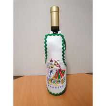 Carregar imagem no visualizador da galeria, Avental de Garrafa Estampado: Borda Verde; Casal de Vilões