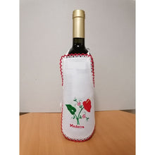 Carregar imagem no visualizador da galeria, Avental de Garrafa Bordado à Máquina: Vermelho; Antúrio