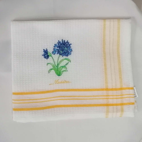 Pano com Agapantes Bordado: Amarelo