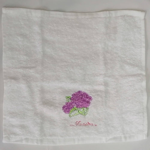 Pano de Felpo com Hortência Pequena