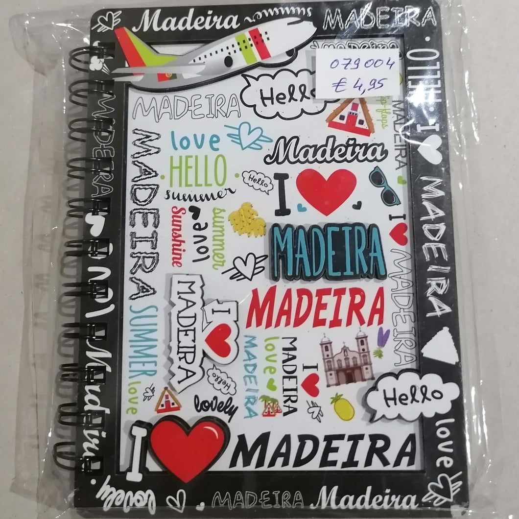 Bloco de Notas com Capa de Madeira Preto