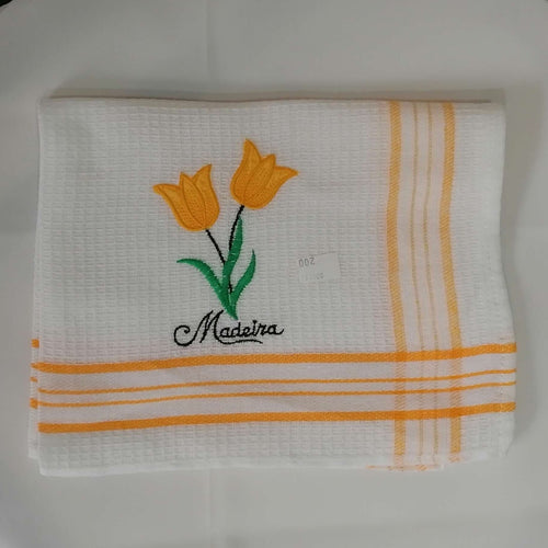 Pano com Tulipa Bordado: Amarelo