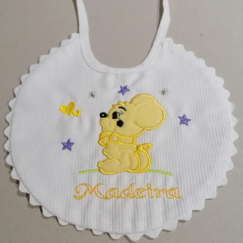 Babete de Pano Pequeno: Urso Amarelo