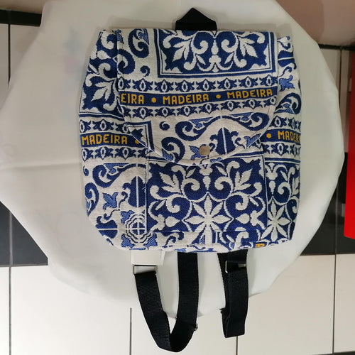 Mochila Média Azulejos Madeira