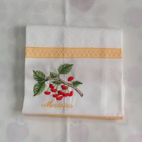 Pano Bordado Laranja/Limão: Amarelo