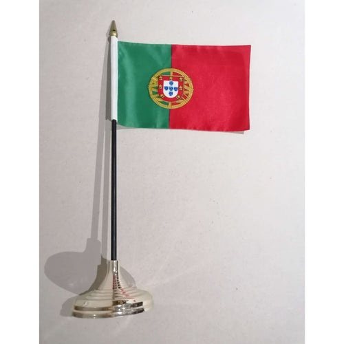 Bandeira de Portugal com Mastro e Pé 15x10