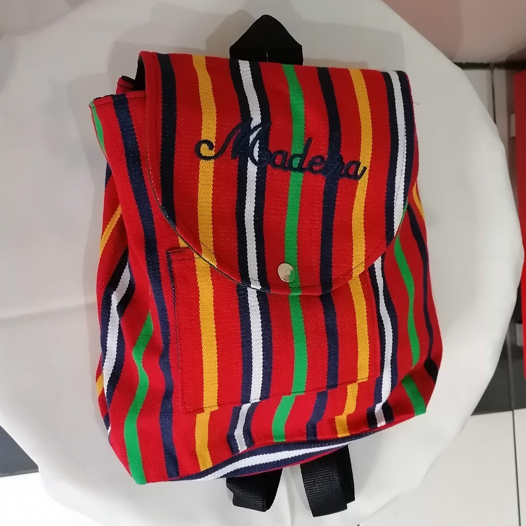 Mochila Média às Riscas