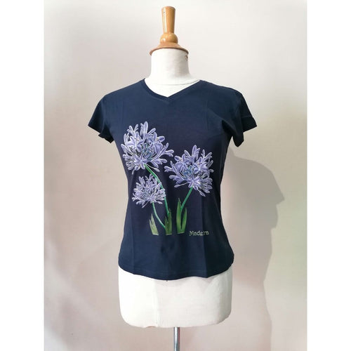 T-shirt Mulher Agapantes (Slim): Azul